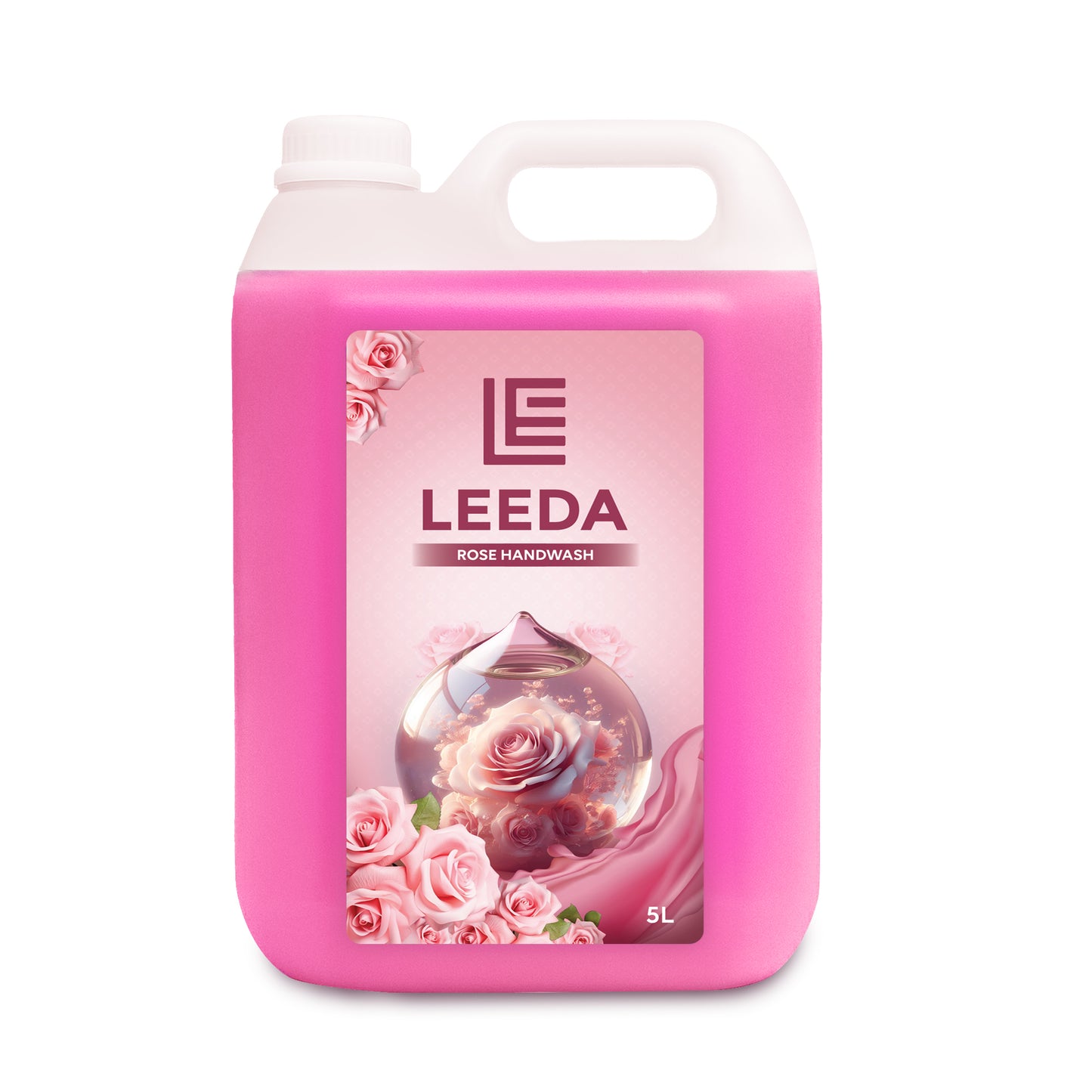 Leeda Rose Handwash 5 Litre | Calming Essence, Paraben-Free | Rich Lathering Formula
